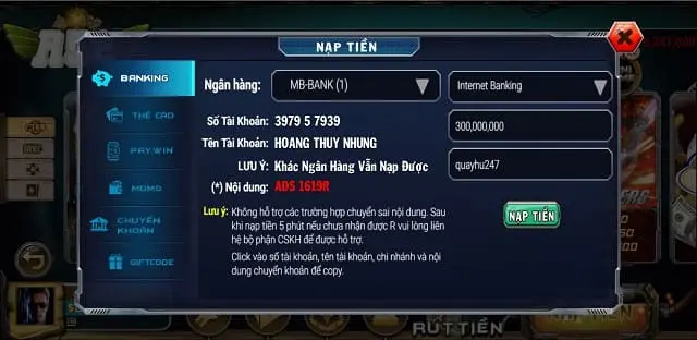 Hướng dẫn rút tiền cấp độ 95Vn - 95Vn